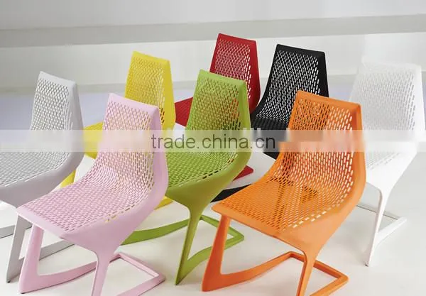 plastic high back chair with many holes