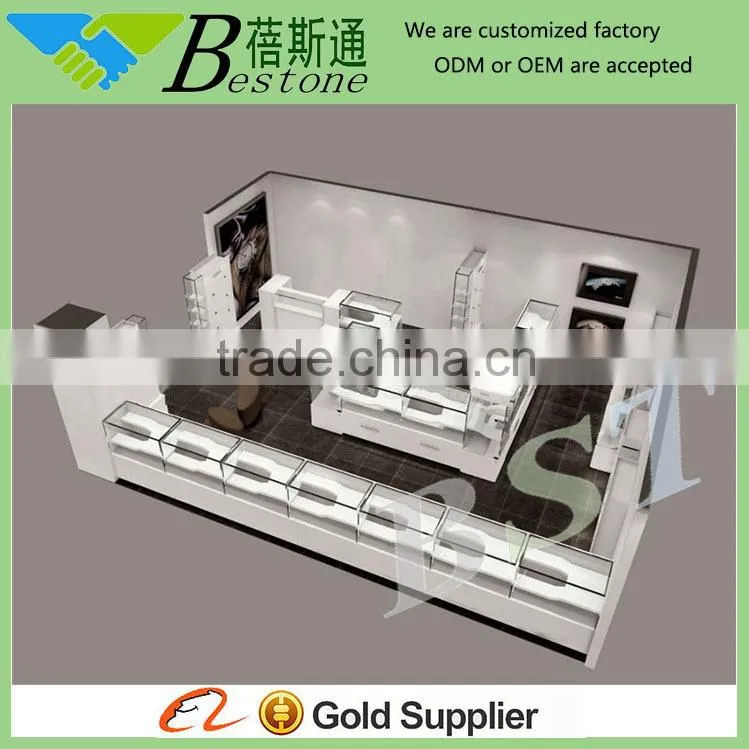 easy assembly pure white MDF painting finish watch display cabinets kiosk