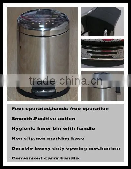 Stainless Steel Arched Cover Waste Bin