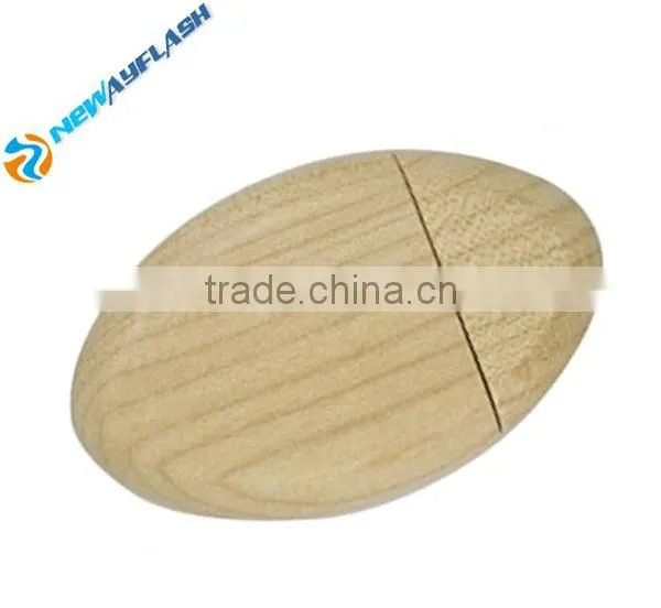 Oval wooden usb flash drive