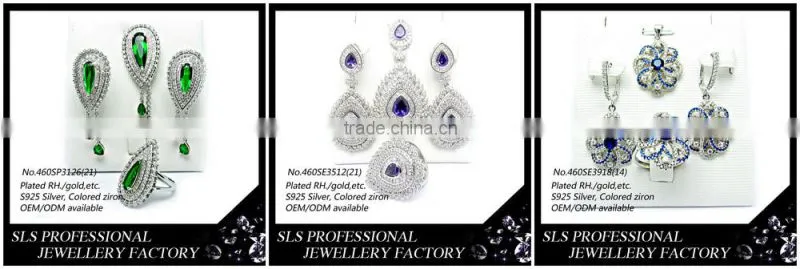 Italian silver jewelry handmade in guangzhou customized gold plated fashion ladies earring set
