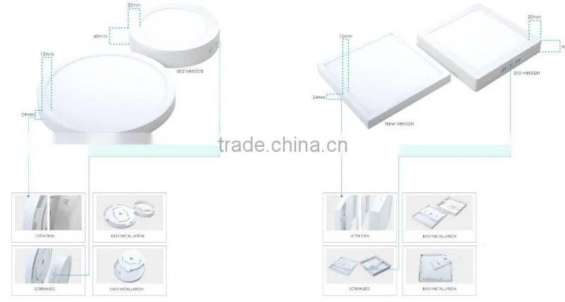 AVT Professional Manufacture Surface Mounted LED Ceiling light LED panel light 26W Round and Square Super thin