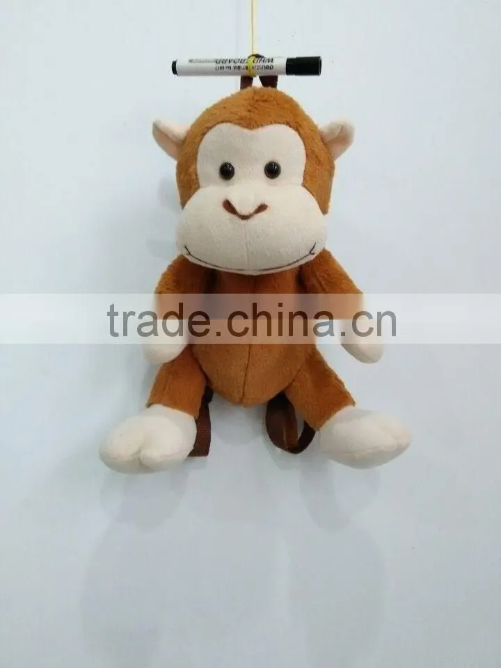 Kids plush monkey backpacks/plush animal character backpacks/monkey backpack