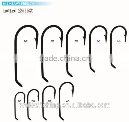 542 HEAVY FRENCH White Nickel High carbon steel wholesale fishing hook