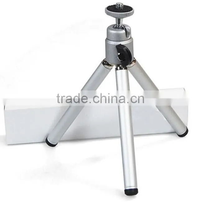 Mini Tripod Stand Silver Adjustable For Camera Phone Video Projector Floor Stand Foot Lightweight