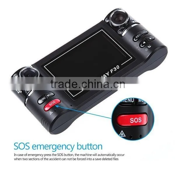 120 Degrees Car DVR Car Black Box F30 with Dual Lens 2.7" TFT LCD Screen car black box