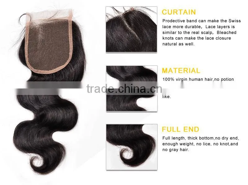 2014 The Most Popular Best Quality Silk Base Indian Remy Hair Weave Closures