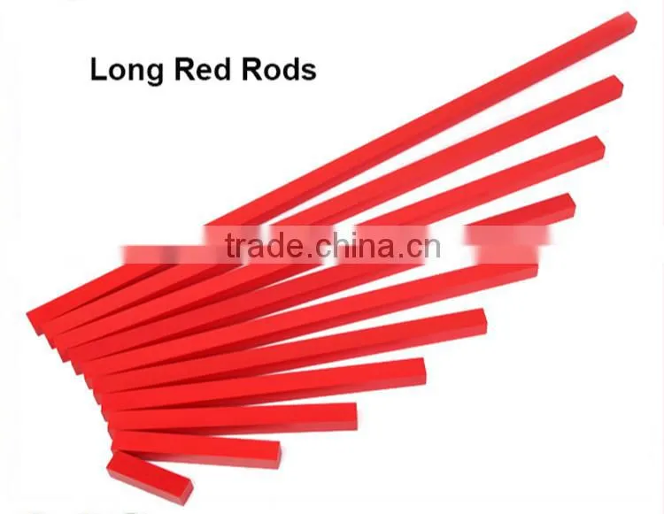Wooden Montessori Sensorial Toy Long Red Rods