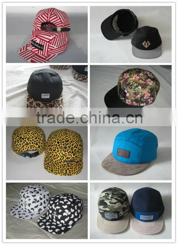 reflective materials custom baby 5 panel cap /custom logo leather patch cap/snapback cap /flat brim cap /leather strap cap