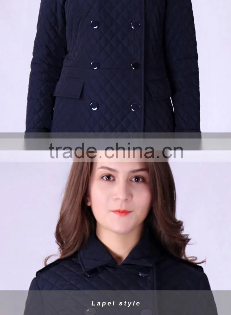 2016 Spring New Design Long Slim Fit Women Lapel Parka