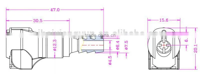 1/4" POM/EPDM coupler-Non panel mounting BM1604HB