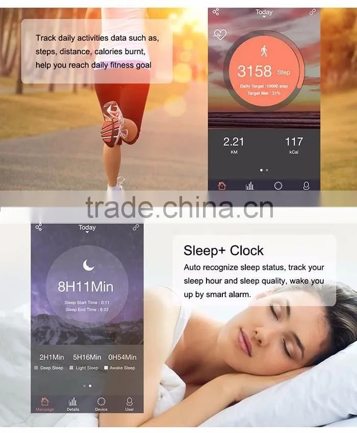 2016 New Smart Wristband ID107 Pedometer Silicon Wristband Fitness Bracelet