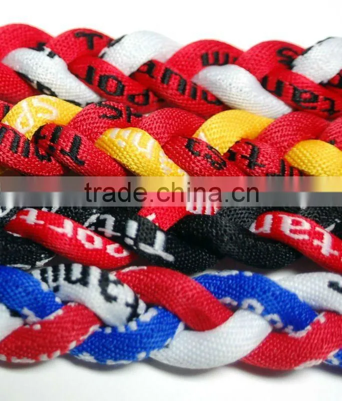 Tripe braided titanium sports necklace tri braideed sports necklace