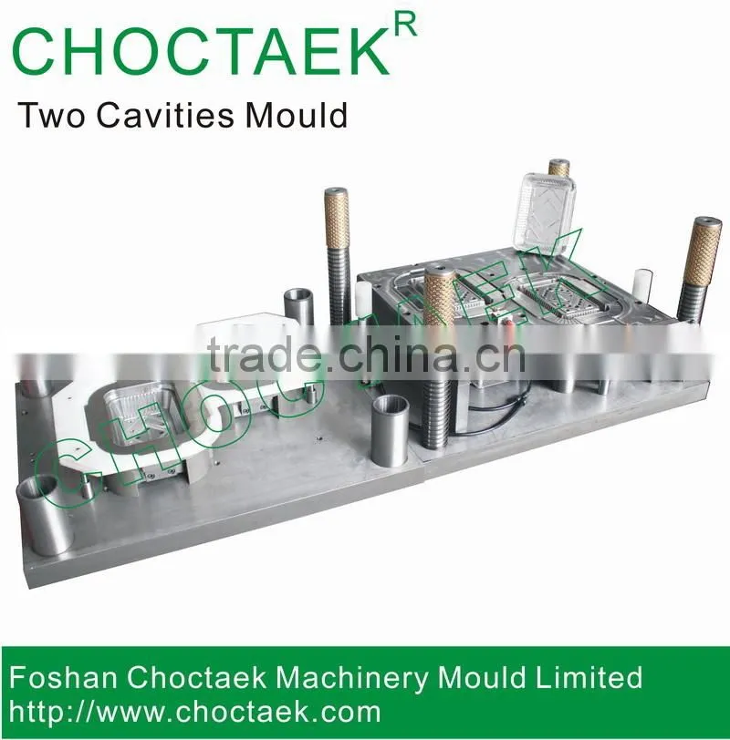 2-cavities aluminium foil food container mold