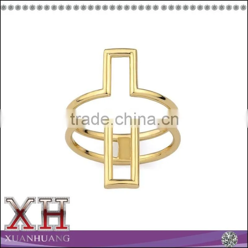 Xuanghuang Silver Jewelry Guangzhou Factory Silver Gold Plated Cross Ring