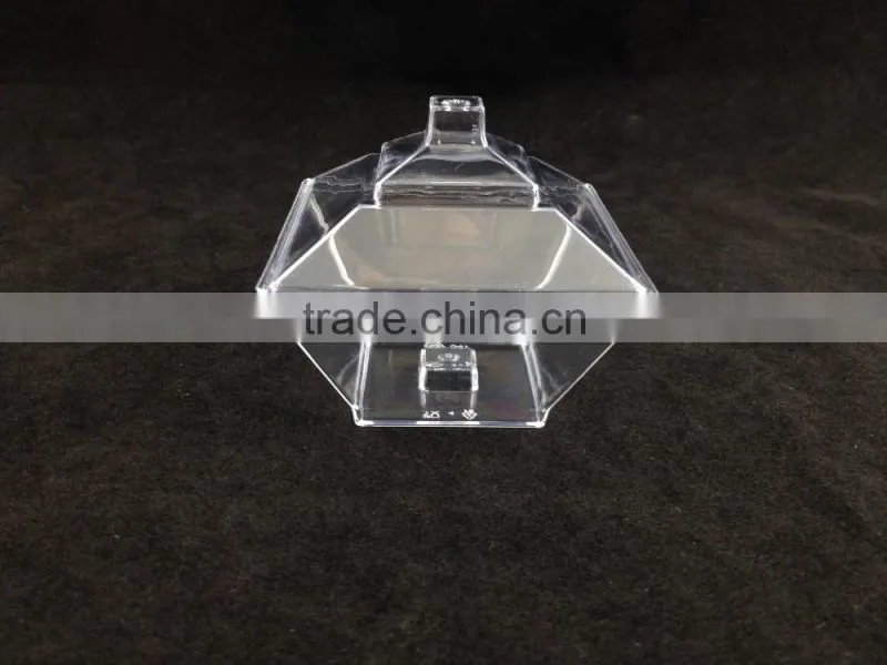 ps disposable 83ml square plastic dessert candy cup with lid for party