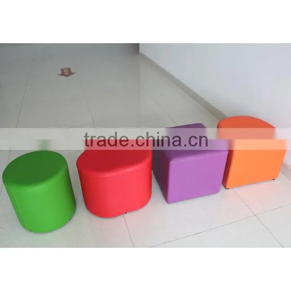 Faux leather U shape wooden ottoman for promotion