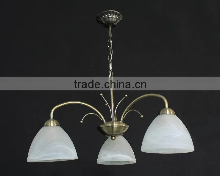 2015 NEW DESIGN WHITE GLASS BALL Retro rustic Chandelier wrought iron lighting fixture