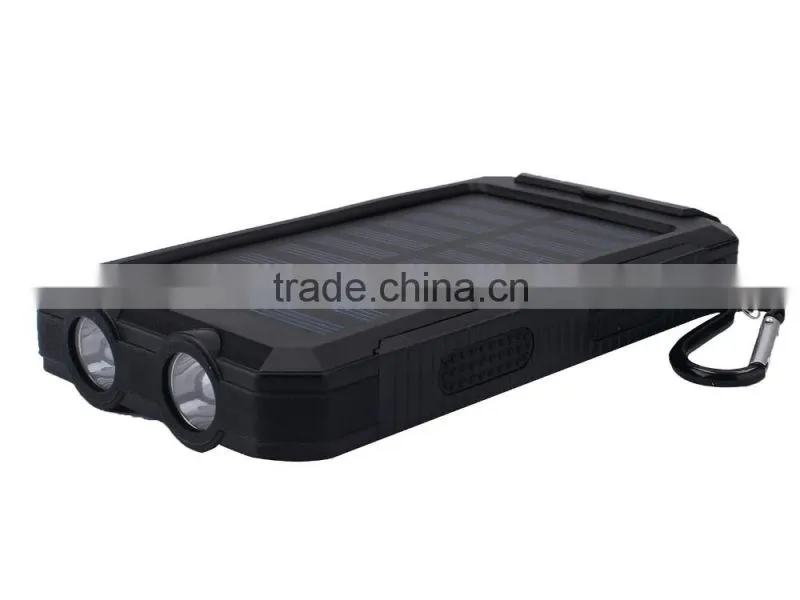 new products 2016 8000mah mobile solar charger waterproof power bank with compass