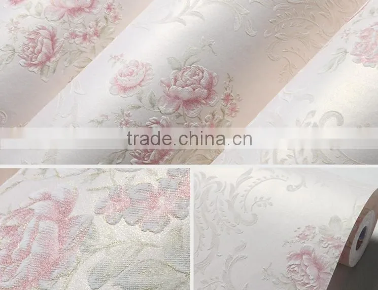 interior design wall paper decoration flowers 3d wall paper design