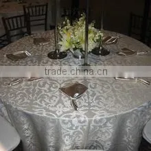 round polyester jacquard table cloth for wedding decoration hotel