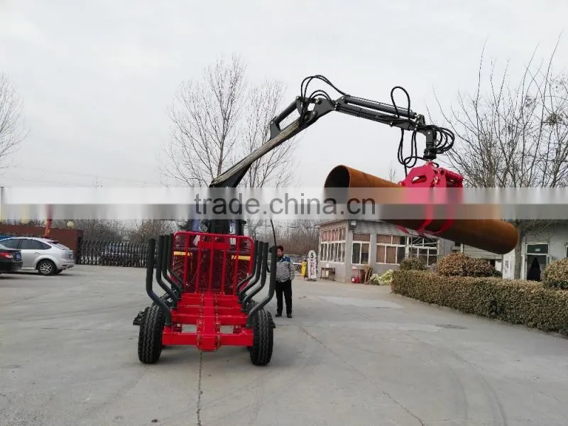 forest equipment, log trailers with grapple ,telescopic crane with cheaper price