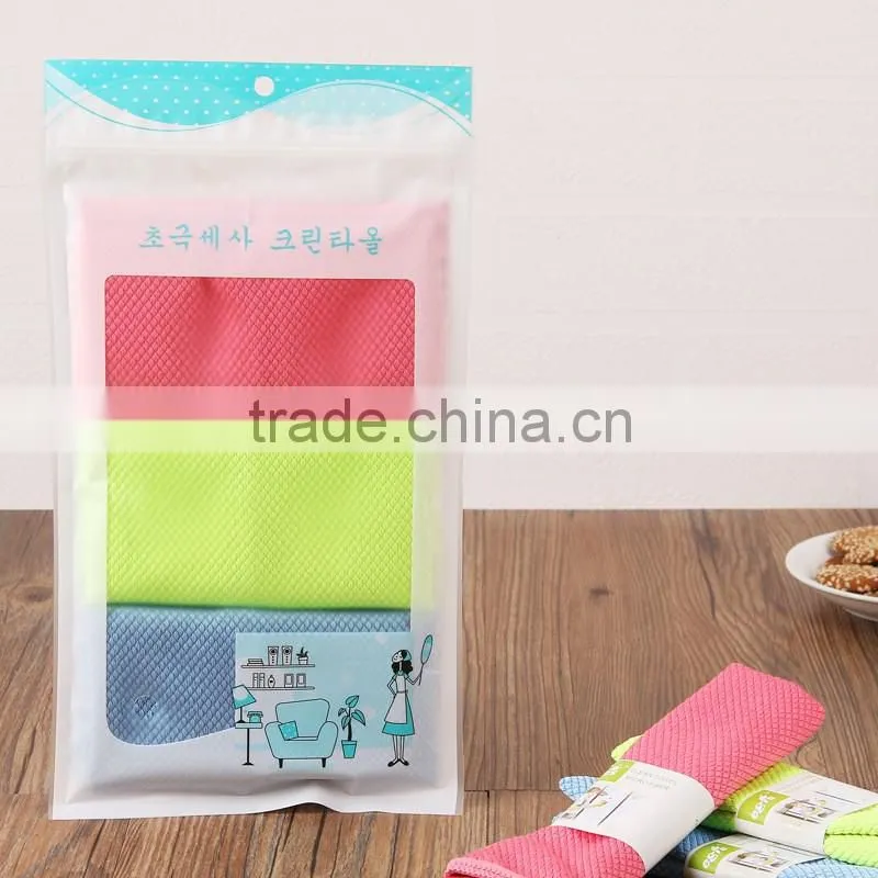 china factory direct sell 30x40cm microfber fish scale car window cleaning towel
