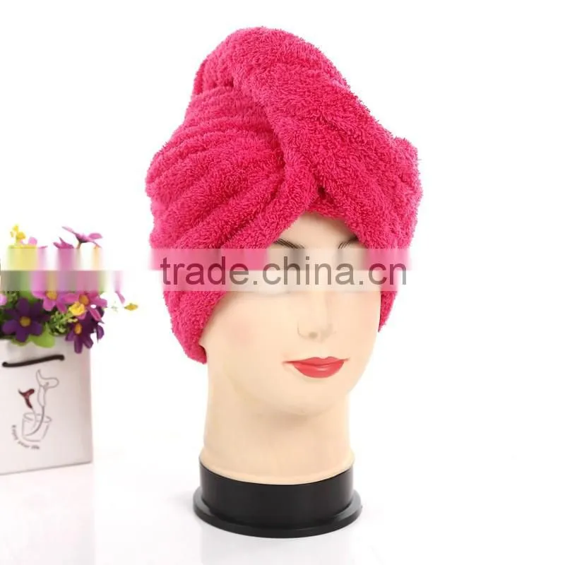 Coral fleece towel shower cap,2015 Elastic model shower cap wholesale