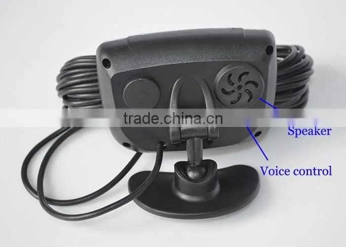 Free Shipping 4 Sensors English Human Voice LCD Parking Sensor Kit Real Person Speech 22mm Car Reverse Backup Radar System 12V