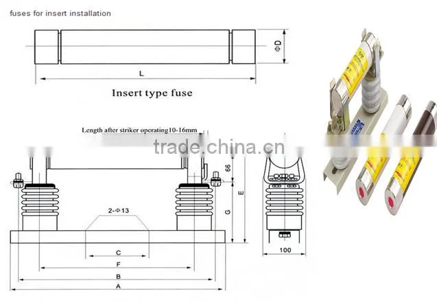 high voltage fuses type W for motor protection