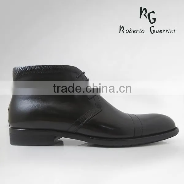 Italian Men Lace-Up Leather Boots Sheeps