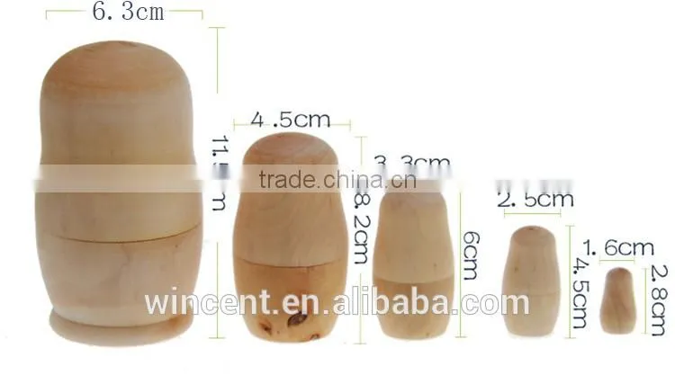 Gift Wood DIY Drawing Russian Matryoshka Doll