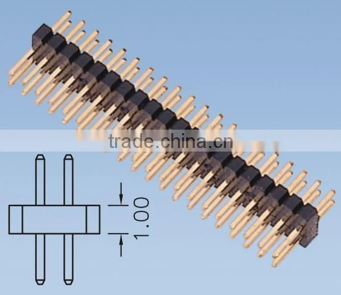 1.0mm Pitch Double Row Pin Header 180 Degree H=1.0