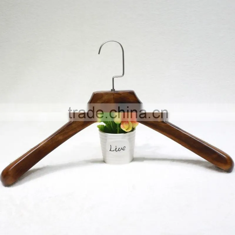 Thick Solid wood cloth hanger for coat/suit/dress display