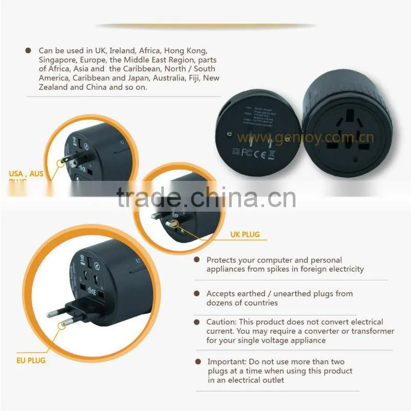 Genjoy 2014 Russia popular euro adapter plug electric socket adapter electric plug uk A0711