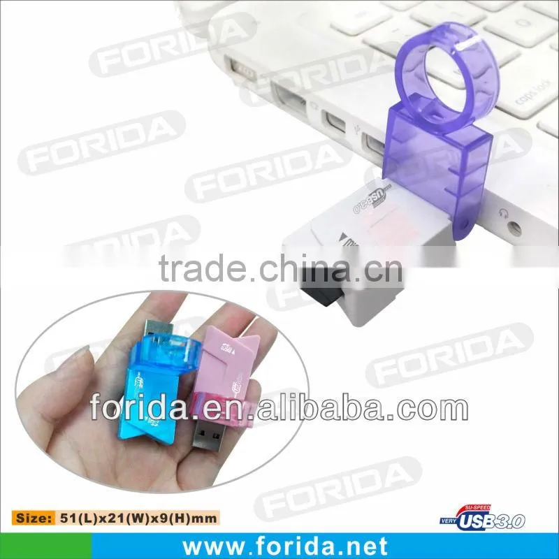 Cheap cute USB 3.0 Micor SD/TF colorful usb card reader