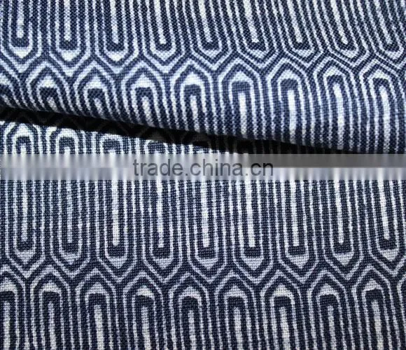 3024 30/2*14 47*58 53/54" Printed 55/45 Linen Viscose Fabric