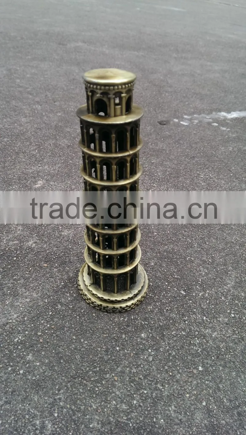 Promotion gift Metal Leaning Tower of Pisa ITALY Travel Souvenir 3D buliding