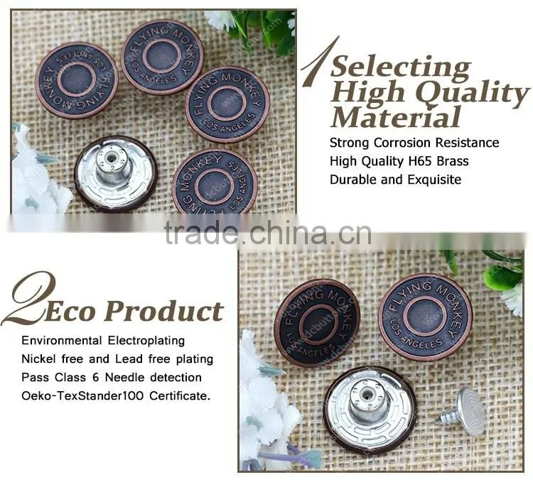 Professional Manufactured Custom Jeans Button for Jeans and Jacket