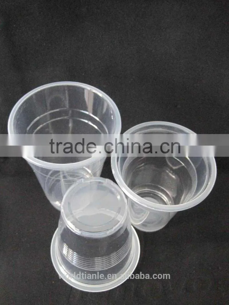 Green recycled and biodegradable disposable plastic measuring cups