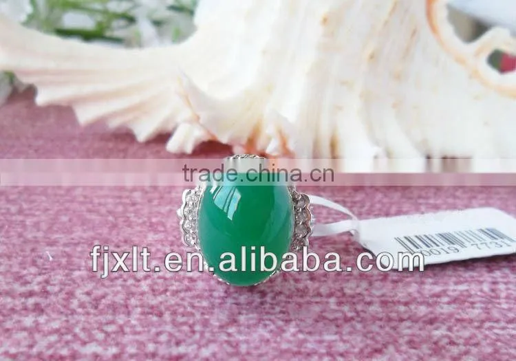 New Arrival Beautiful 925 Sterling Silver Large Chrysoprase Ring