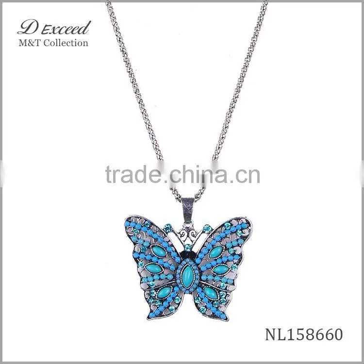 new fashion butterfly pendant necklace,floating pendant necklace