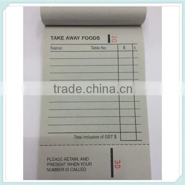 China Supplier Order Docket Book Carbonless Take Away Book