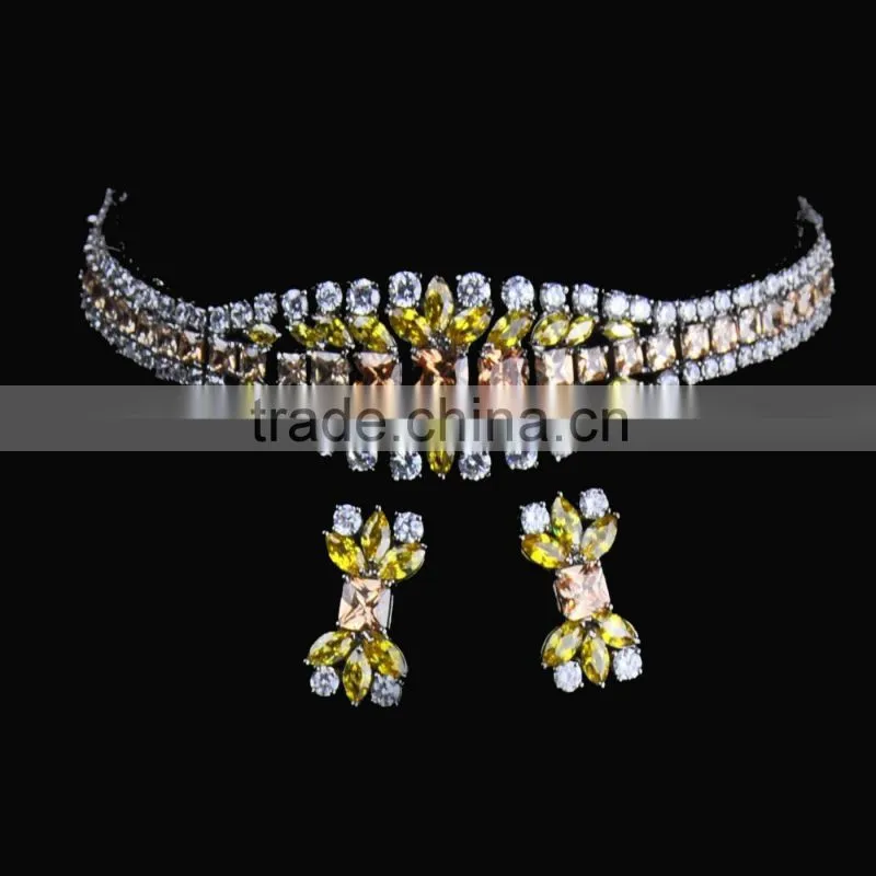 Pave cz Necklace Jewelry Sets