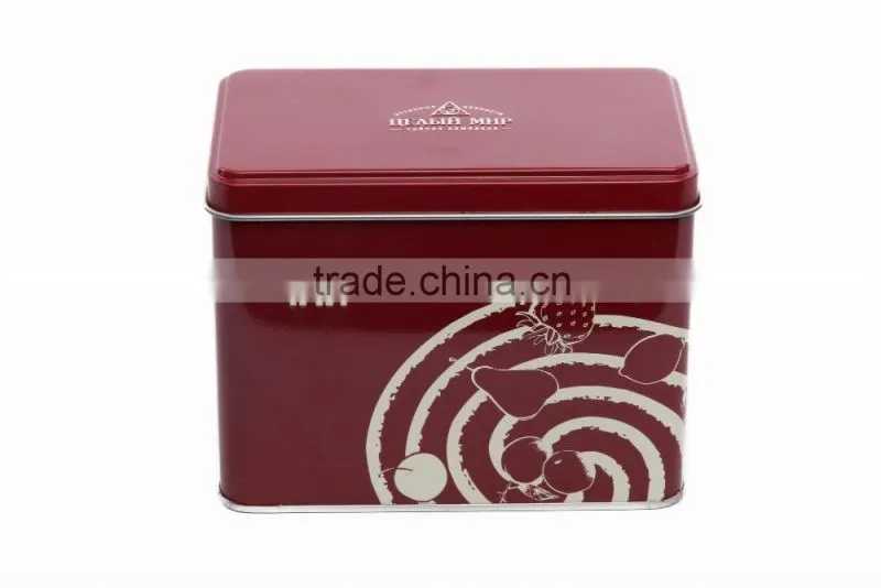 Empty Airtight Tin Rectangular Shape Metal cookie Tin Can food tin can For Sale