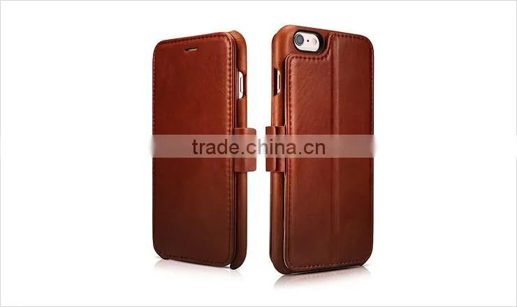 ICARER Genuine Leather Vintage Wallet Case with Three Credit Cards Slot For iPhone6/6s