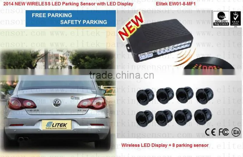 2014 new ultrasonic wireless parking sensor for "RELIANT", with LED Display ,8 sensor