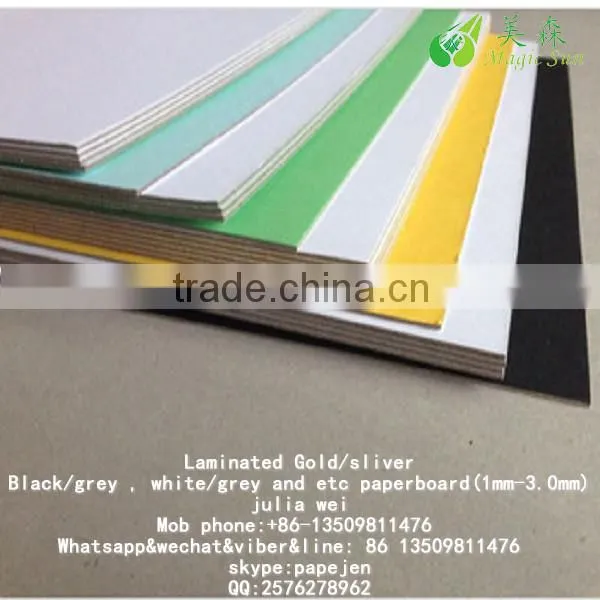Black paper with grey back Laminated Board black paper cardboard/core board paper/core black cardboard paper