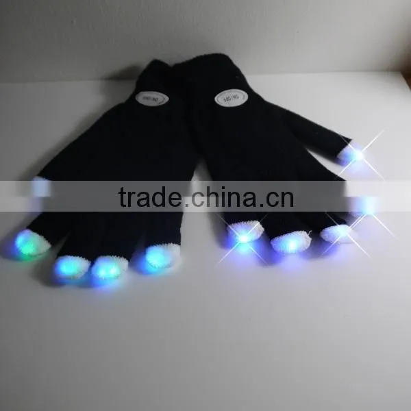 2016 fashion halloween led gloves,novelty light up white gloves