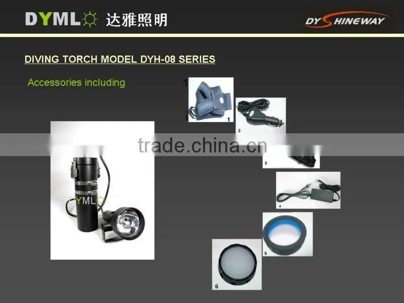 super bright 5000lumen 55w high power hid diving torch